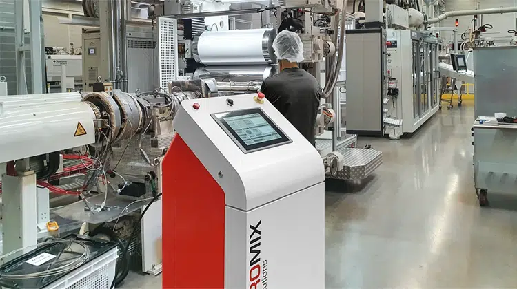 Promix Microcell Technology auf einer Extrusionsanlage für Verpackungsfolien. | Foto: Promix Solutions AG