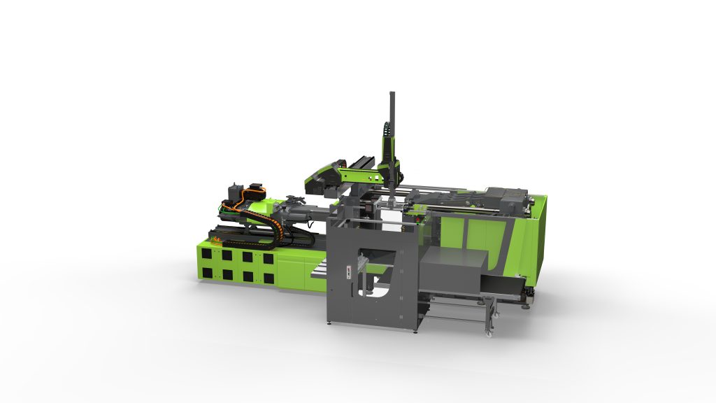 Bild 2: ENGEL e-mac 500 mit Automatisierung von TMA für In-Mould Labeling | Bild: Engel
